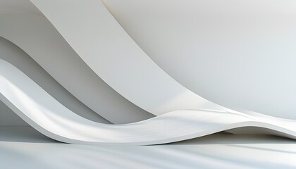 Wall Mural - Minimalist abstract design with a clean white backdrop and subtle texture elements