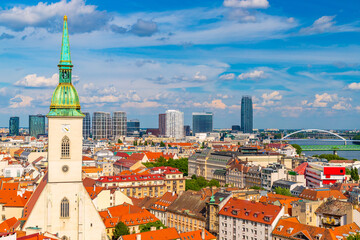 Aerial panorama of Bratislava, Slovakia