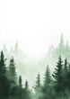 © Neon_Drop - Watercolor, simple green summer forest background with space at the top of the page for writing.