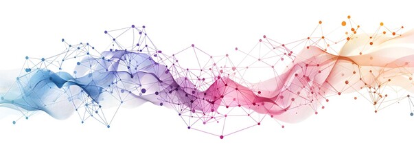 Poster - A vibrant abstract wave design blending colors, showcasing creativity and technology, perfect for digital art and innovation themes.