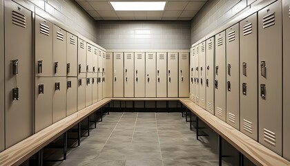 Wall Mural - Rows of high school locker room lockers in vibrant colors and textures