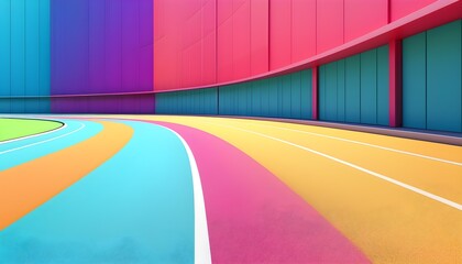 Wall Mural - Vibrant Race Track with Dynamic Colors and Sleek Lines