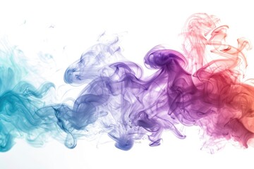 Canvas Print - A group of colored smoke clouds floating in the air