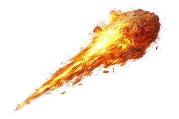 Poster - A large piece of fire in mid-air, sparks and flames visible