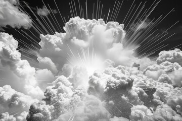 Poster - A close-up view of a big cloud against a gray or white background