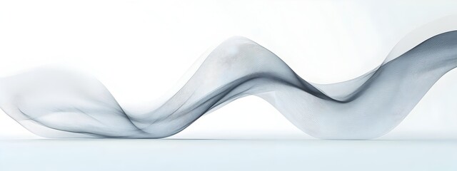 Poster - A Singular Light Wave Smooth and Flowing 3D Render on White Background