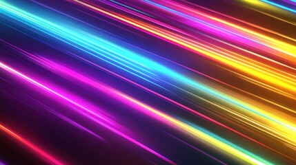 Canvas Print - Abstract Neon Light Streaks