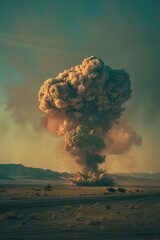 Aufkleber - A massive cloud of smoke billows into the air, causing concern about potential environmental or industrial issues