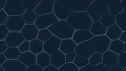 Poster - abstract graphene molecular grid flat design geometric carbon atom bonds