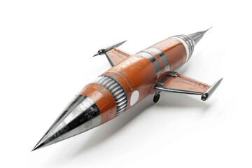 Poster - A scale model of a spacecraft on a clean white surface, ideal for use in science and technology illustrations