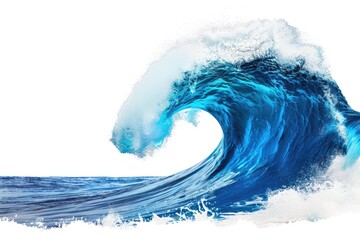 Poster - A large blue wave in the open ocean, suitable for use as a background or in a travel brochure