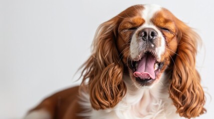 Poster - A close-up shot of a dog's open mouth, suitable for use in pet-related or animal-themed contexts