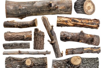 Poster - A pile of cut down tree logs, useful for construction or firewood