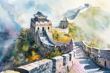Poster - A scenic view of the famous Chinese monument, suitable for travel or cultural articles