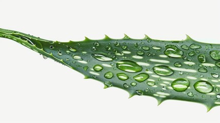 Aufkleber - A close-up shot of a leaf with water droplets glistening on its surface