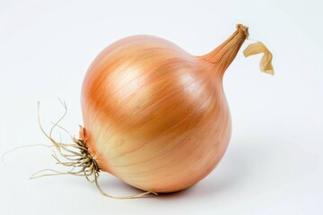 Close-up of a single onion on a white surface