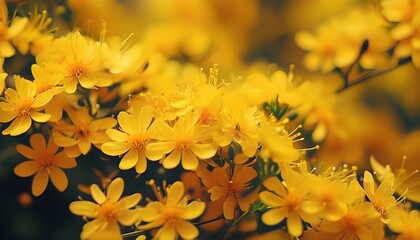 Wall Mural - vibrant close-up of yellow flowers creating a cheerful background