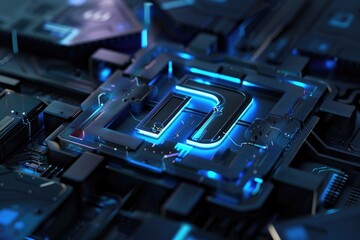 Aufkleber - High-quality image of a computer motherboard with various components visible