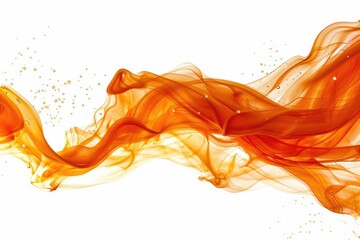 Aufkleber - Orange smoke swirling on a clean white surface