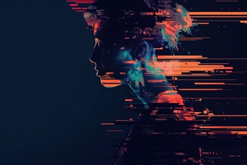 Poster - A man's face is shown in a distorted image
