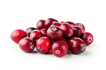 Poster - A pile of fresh cranberries on a white surface, great for photography or illustration