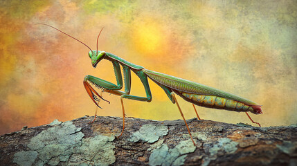 Praying Mantis on Bark