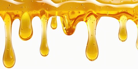 Poster - A single drop of honey falls from a spoon, ready to be consumed or used in cooking