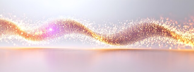 Poster - Brillouin Scattering Light Wave Abstract Glowing Motion Particle Digital Artwork