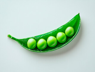 green pea vegetable bean isolated on white background