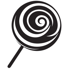 Wall Mural - Swirl lollipop silhouette vector on a white background