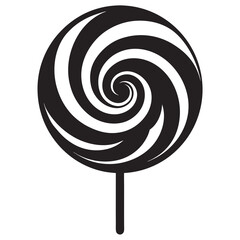 Wall Mural - Swirl lollipop silhouette vector on a white background