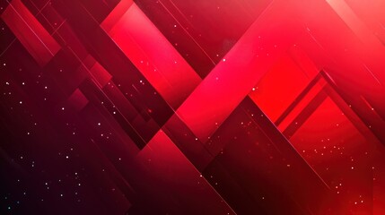 A red graphic background featuring layered geometric shapes and gradients, with smooth transitions between dark and light red tones, offering a sleek, professional look.