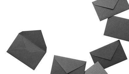Wall Mural - the image shows a decorative frame consisting of a small, pretty black envelope with glittery lame