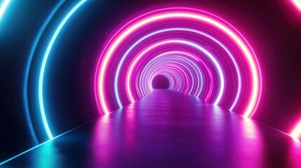 Wall Mural - Neon Tunnel