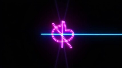 Poster - Abstract neon logo animation on a black background.
