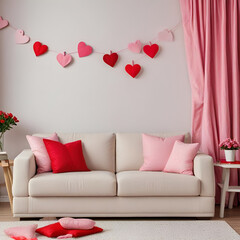 Wall Mural - red sofa in a room