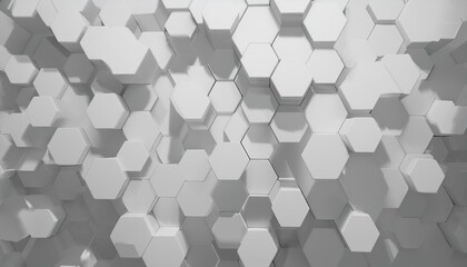 Wall Mural - Bright white abstract hexagon wallpaper or background - 3d render