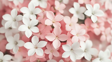 A close-up view of delicate pink and white flowers, showcasing their intricate petals and soft colors, perfect for nature themes.