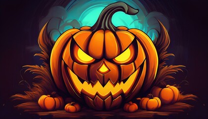 Halloween pumpkin head jack lantern