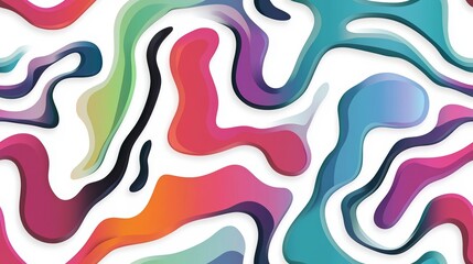 Wall Mural - Colorful Abstract Waves in Vibrant Flowing Design