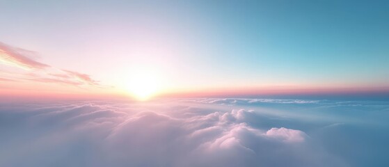 Wall Mural - a beautiful blue sky with a sun in the middle