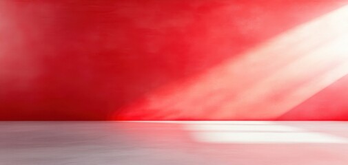 Canvas Print - a red wall with a white shadow on it