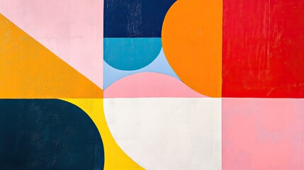 Poster - minimalist abstract art with bold, contrasting color blocks. minimal background