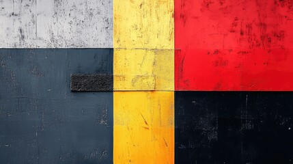 Wall Mural - Minimalist abstract art with bold, contrasting color blocks. minimal background