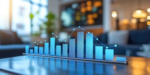 Poster - Sales Growth Graph with Upward Trend Visualization
