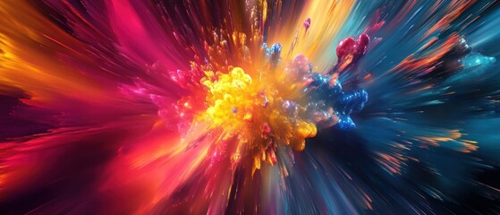 Wall Mural - A vibrant explosion of color and light, evoking energy and creativity.