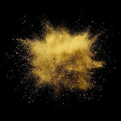 Aufkleber - Radiating vibrant energy, the golden explosion releases a cascade of glittering particles that dance outward in all directions, creating a mesmerizing spectacle against the darkness.