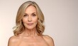 © nocstic - Gorgeous 50s mid aged mature woman looking at camera.  Healthy face skin. Mature old lady close up portrait. skincare cosmetology concept