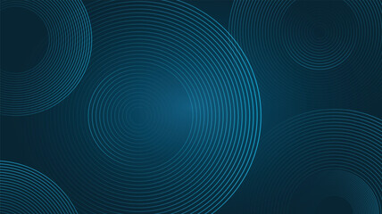 Leinwandbilder - Abstract blue circle geometric on dark background.Modern design blue line shiny.Futuristic concept for banner, poster, flyer, website, header.