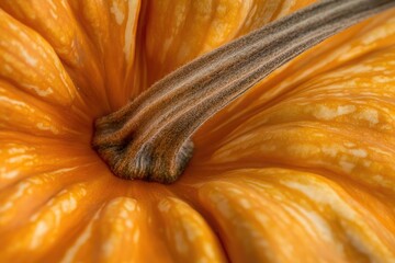 Sticker - Close-up of a Pumpkin's Stem and Wrinkled Skin